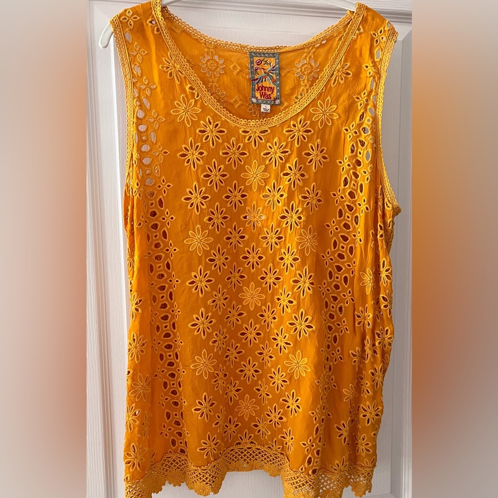 NWT Johnny Was Eyelet Top; size L